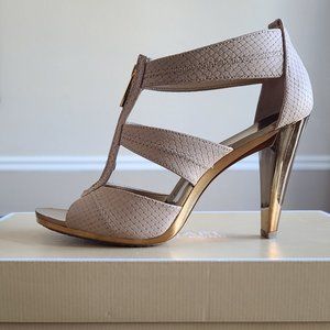 Michael Kors Berkely T Strap Nude Stiletto Heels New - Size 8.5